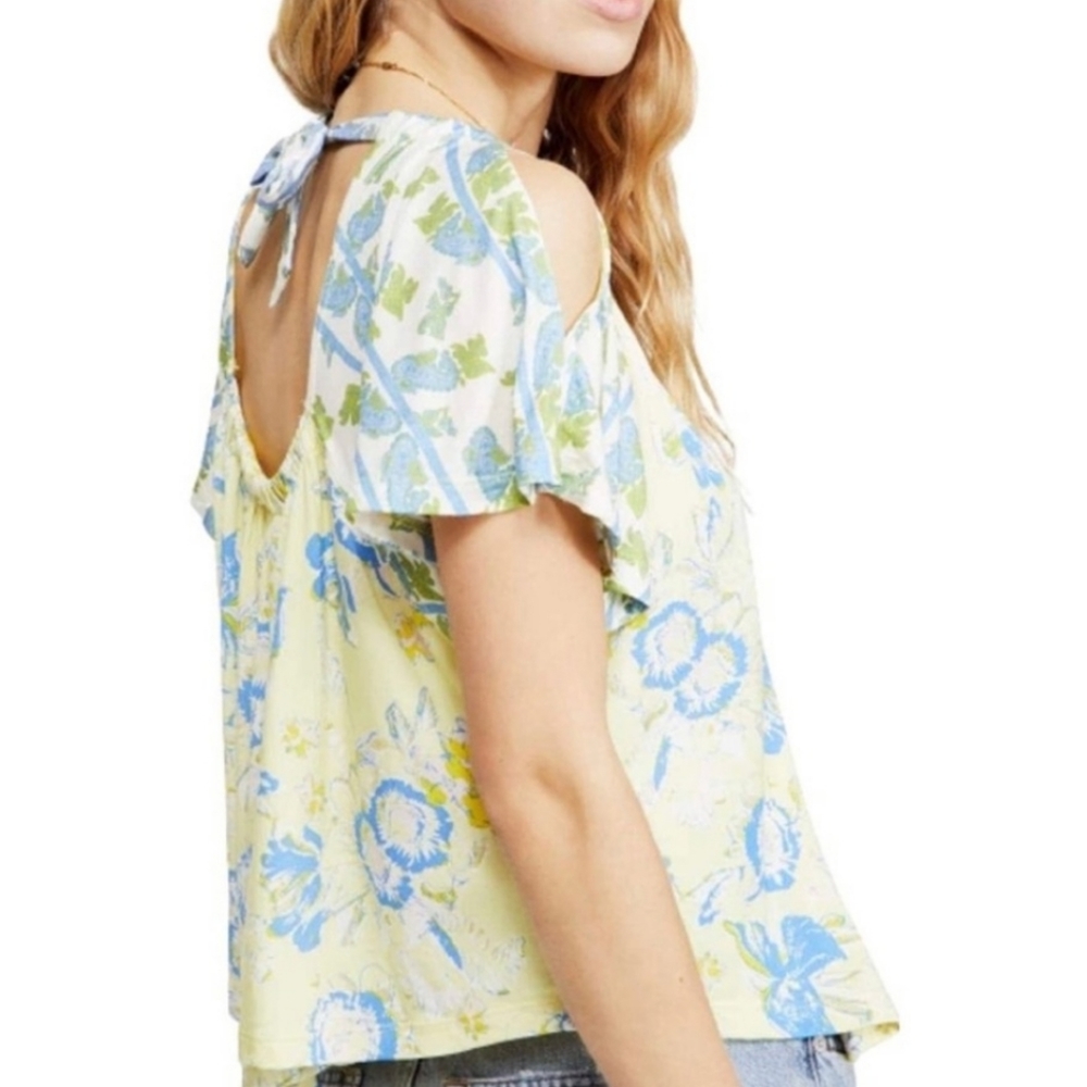 FREE PEOPLE BAJA BABE FLORAL PRINT BLOUSE - Picture 1 of 6